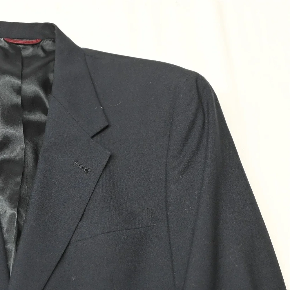 Vtg Hart Schaffner Marx 43R 44R Navy Blue Gold Button Blazer‎ Jacket Sport Coat